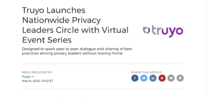 Truyo Launches Nationwide Privacy Leaders Circle